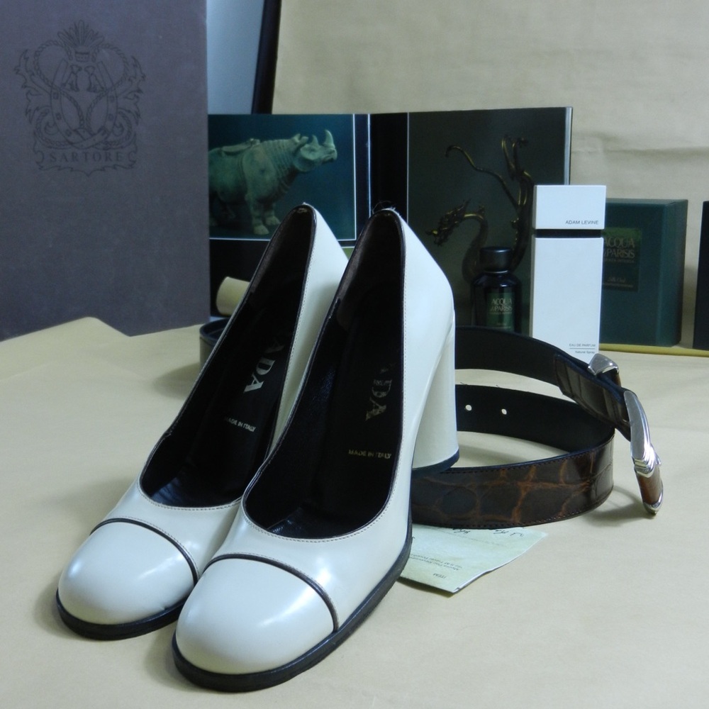 Prada White Mary Jane heels size 5.5